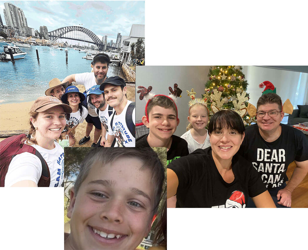 Harrison, Alison and Ray's family and Team Mattitude