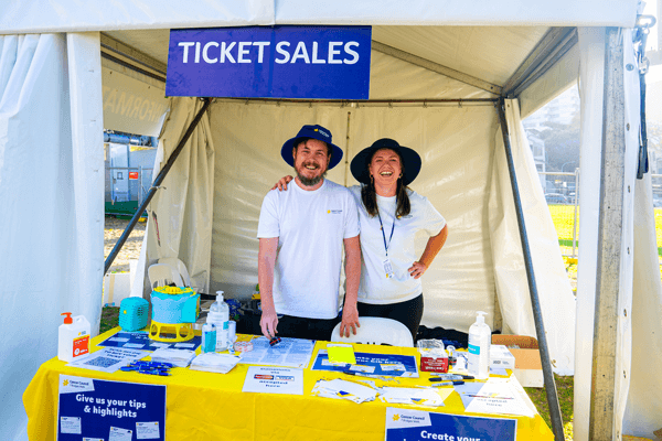 Information tent volunteers Information tent volunteers