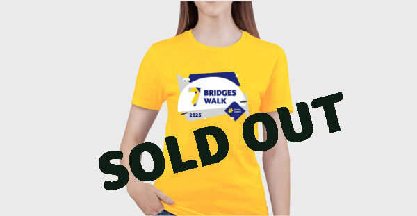 Yellow 7 Bridges Walk 2025 t-shirt